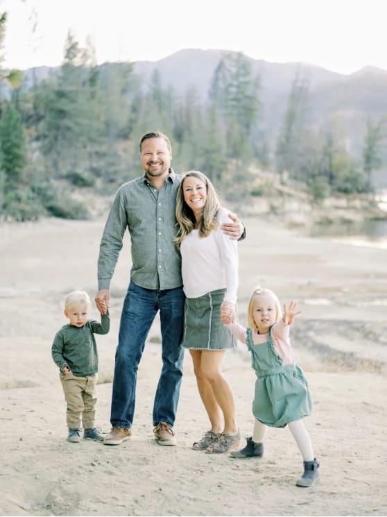 Dr. Burlingame with his wife Cassie and their two children in the mountains