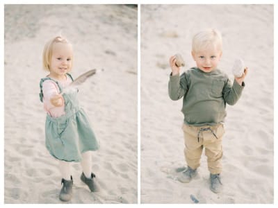 The Burlingame children playing outdoors