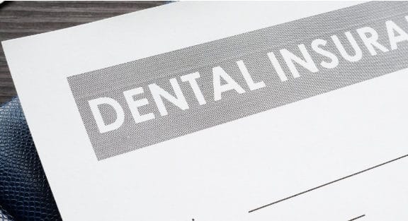 Dental insurance form on a desk